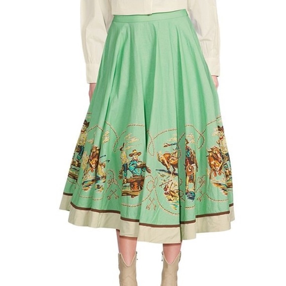 Double D Ranch Mitchell’s Gallery Romantic Western Swirl Skirt SZ L NWT - Picture 2 of 14